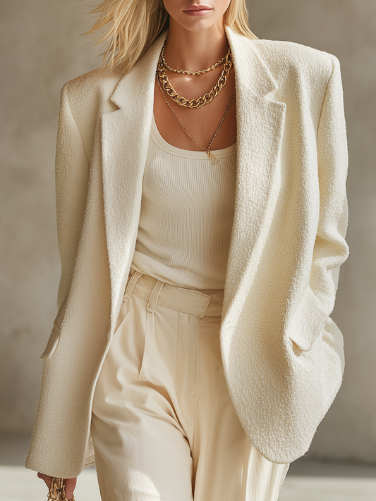 Elegant And Refined Tweed Blazer