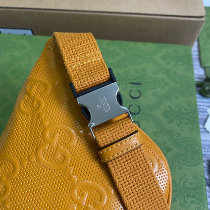 gg Embossed Belt Bag Yellow gg Embossed For Men  9.1in/23cm gg 