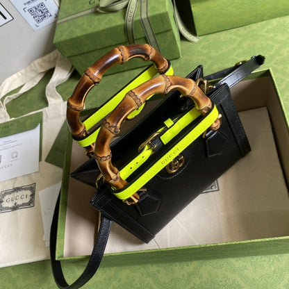 gg Diana Small Tote Bag Black For Women 8in/20cm gg ‎702732 U3ZDT 1260
