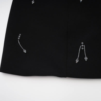 Babette Black Crystal Embellished Mini Dress