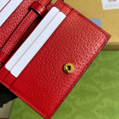 gg x Adidas Card Case With Horsebit Red For Women, Women&#8217;s Bags 4.2in/11cm gg‎