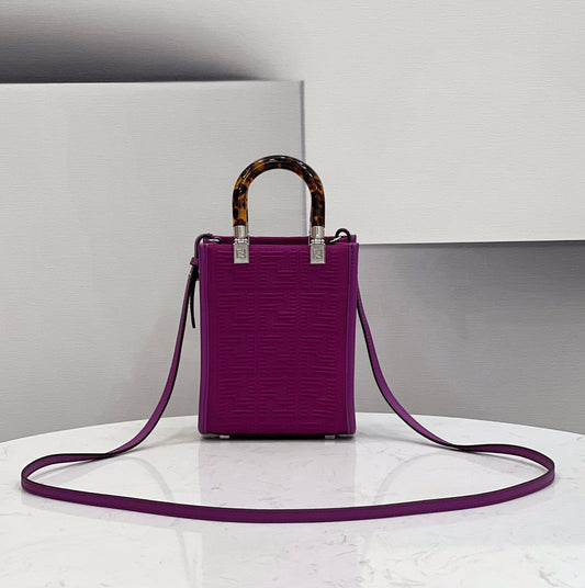FI Mini Sunshine Shopper Purple For Women, Handbags, Shoulder And CrossBody Bags 7.1in/18cm FF 8BS051