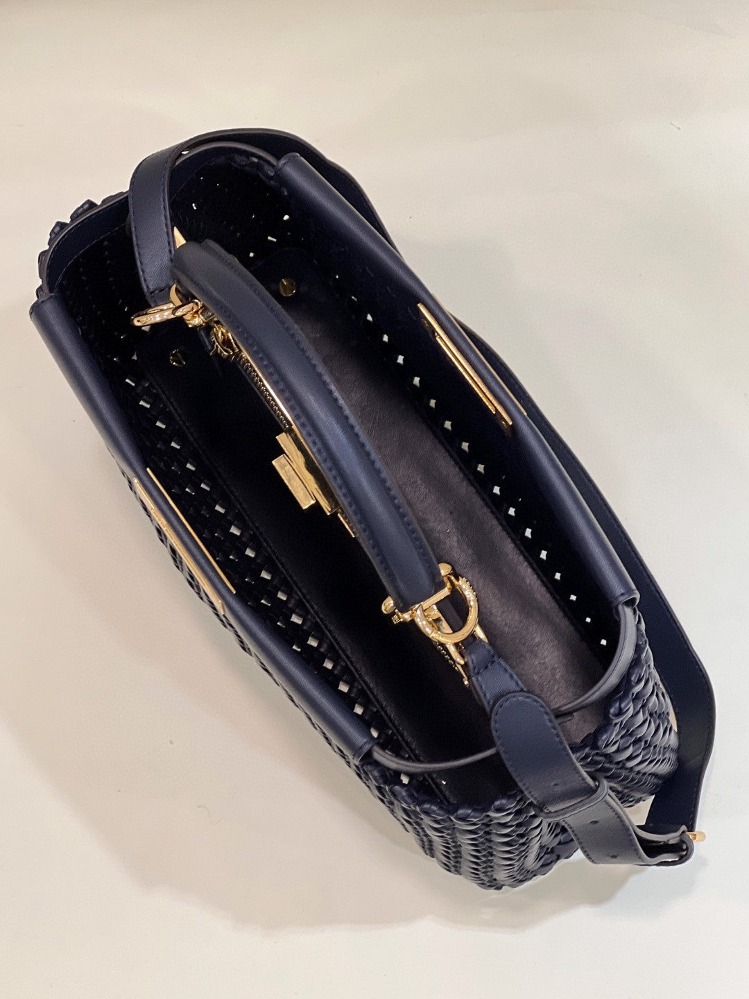 FI Mujer Peekaboo Iconic Navy Blue Bag For Woman 33cm/13in