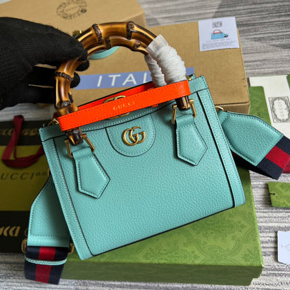 gg Diana Mini Tote Bag Light Blue For Women, Women&#8217;s Bags 7.9in/20cm gg ‎702732 U3ZDT 4377