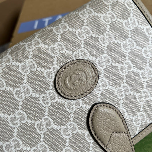 gg Mini Shoulder Bag With Interlocking G Beige For Women, Women&#8217;s Bags 7.9in/20cm gg ‎671620 UULBT 9683