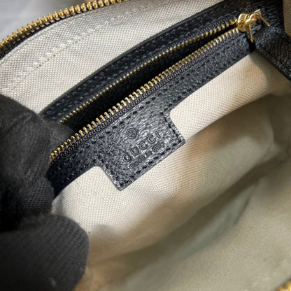 gg Shoulder Bag With Interlocking G Black And White gg Supreme Canvas For Women  9.6in/24.5cm gg