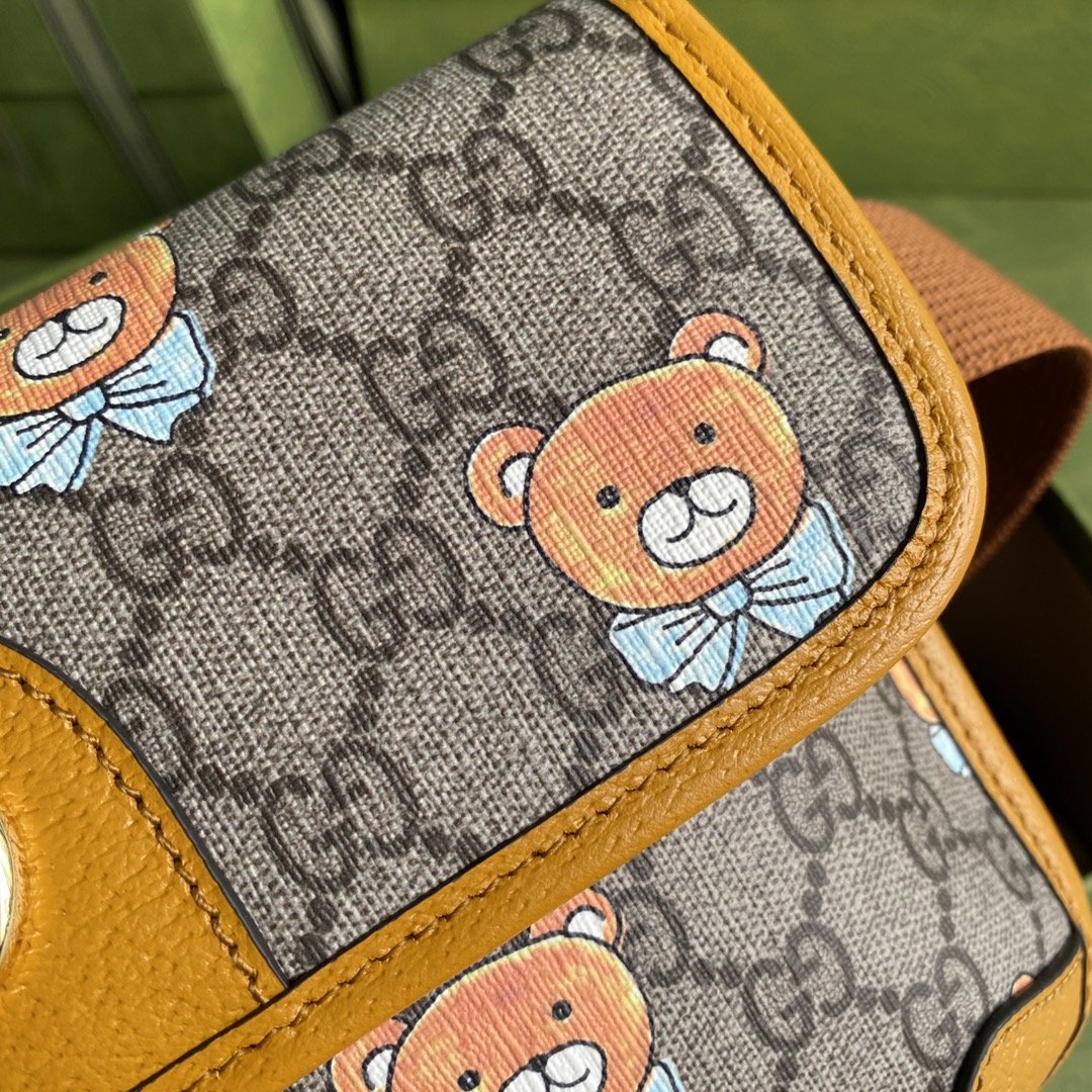 gg Ophidia Belt Bag Beige And Orange gg Supreme Canvas For Women  8.7in/22cm gg  ‎