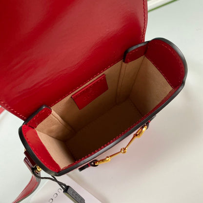 gg Horsebit 1955 Mini Bag Red For Women And Men 6.7in/17cm gg 625615