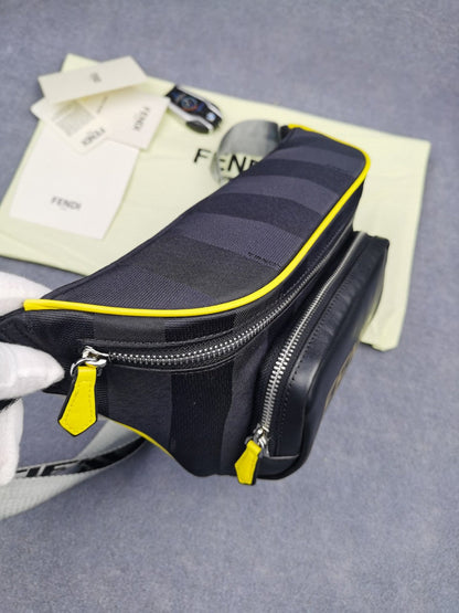 FI Little Monster Belt Bag Black/Yellow/Gray For Men, Men&#8217;s Bags 7.9in/20cm FF