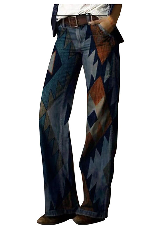 Western Print Vintage Jeans