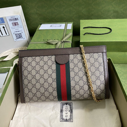 gg Ophidia gg Medium Shoulder Bag Beige/Ebony gg Supreme Canvas Green And Red Web For Women 13in/32.5cm gg 503876 K05NG 8745