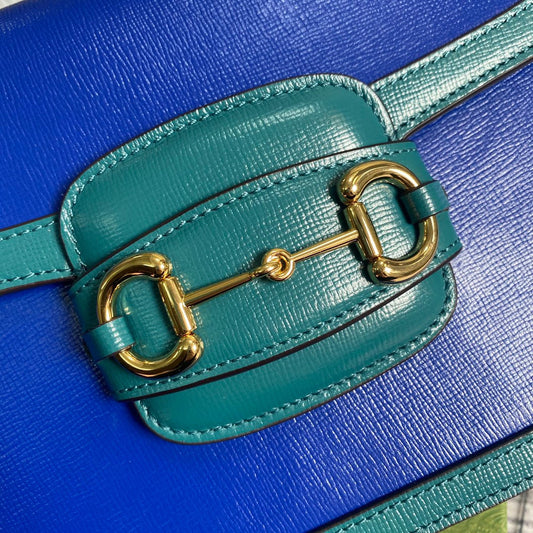 gg Horsebit 1955 Shoulder Bag Blue For Women, Women&#8217;s Bags 9.8in/25cm gg