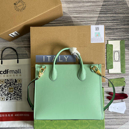gg Bananya Print Small Tote Green For Women, Women&#8217;s Bags 12.2in/31cm gg 659983 U22AG 3067