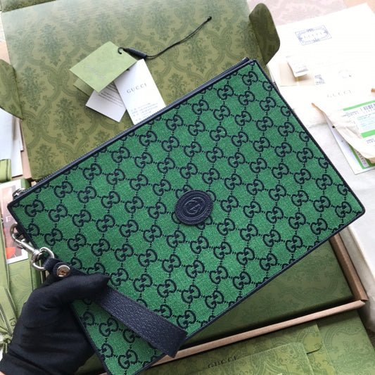 gg Beauty Case With Interlocking G Green And Blue gg Canvas For Women 12in/30cm gg