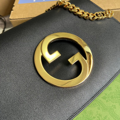 gg Blondie Shoulder Bag Black For Women, Women&#8217;s Bags 11in/28cm gg‎ 699268 UXX0G 1000