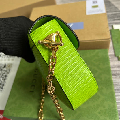 gg Horsebit 1955 Lizard Mini Bag Yellow For Women, Women&#8217;s Bags 8in/20cm gg‎