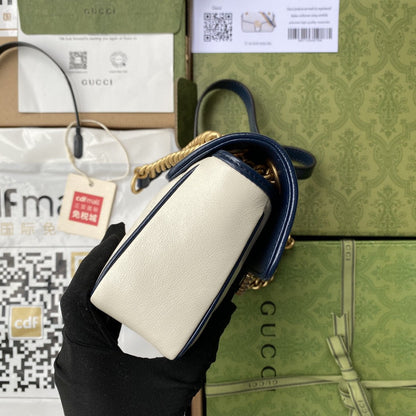 gg Marmont Matelassé Mini Bag  White For Women 9in/22cm gg