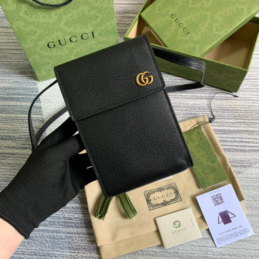 gg Mini Bag With Double G Black For Men 7.1in/18cm gg