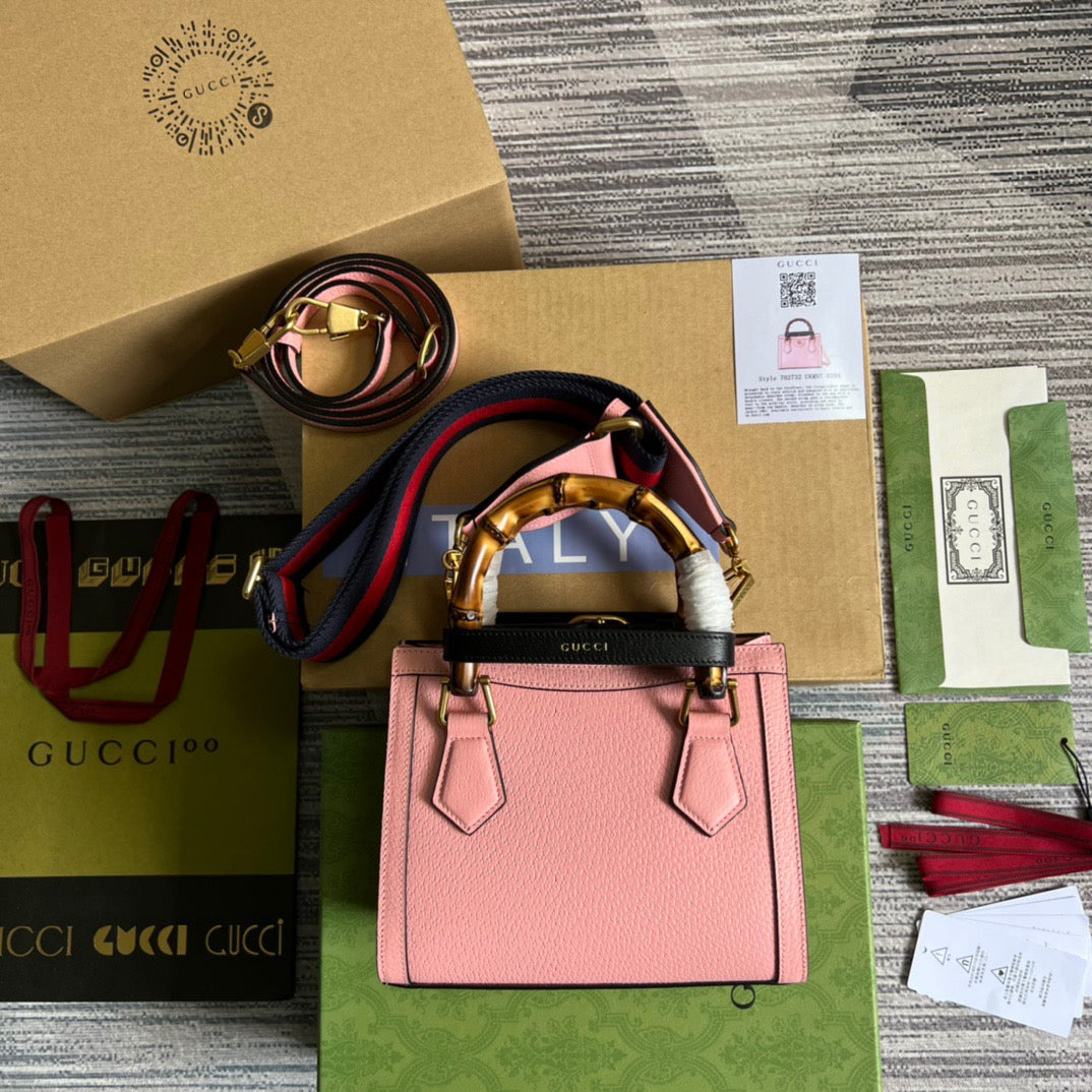 gg Diana Mini Tote Bag Pink For Women, Women&#8217;s Bags 7.9in/20cm gg ‎702732 U3ZDT 5479