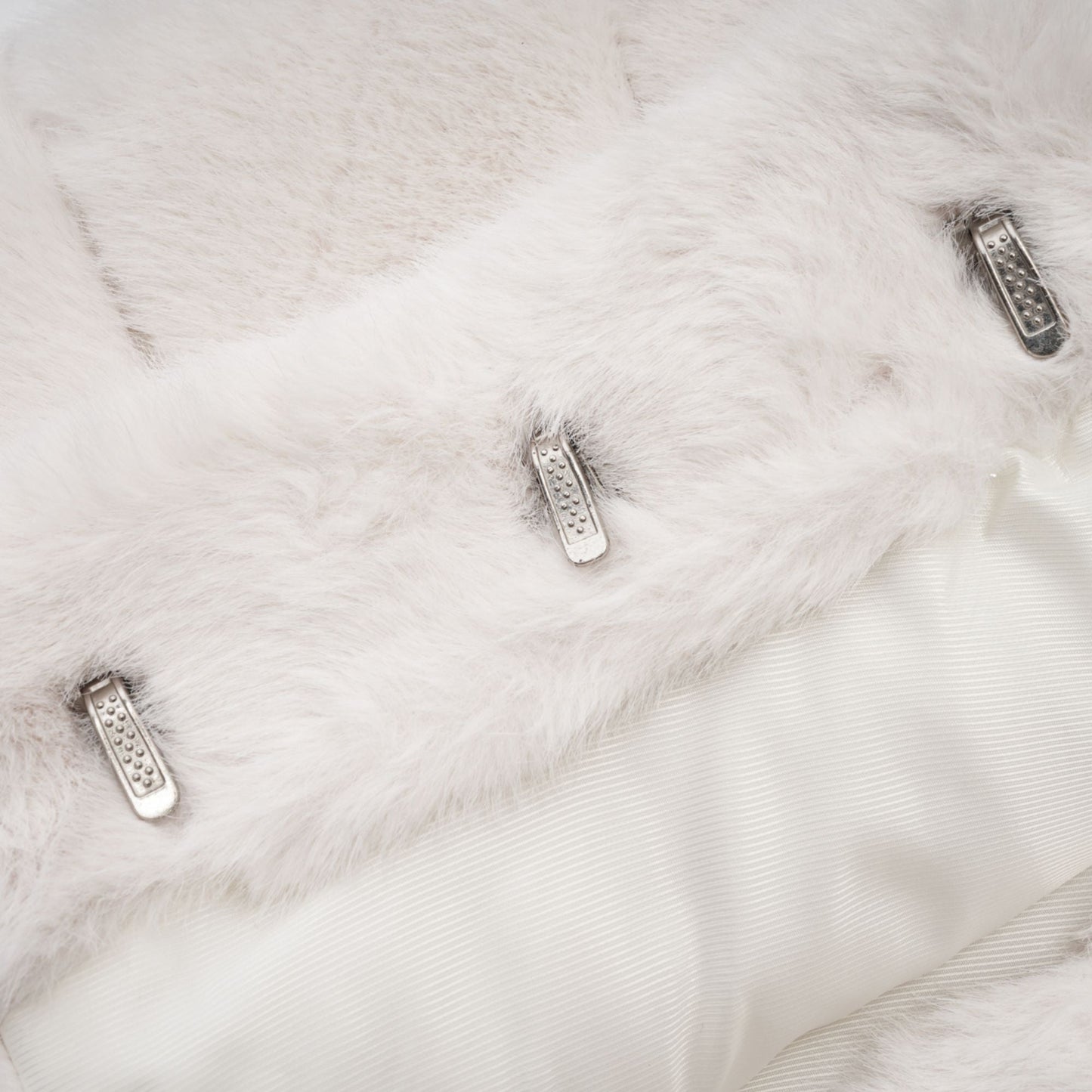 Caitlin white faux-fur jacket & skirt matching set