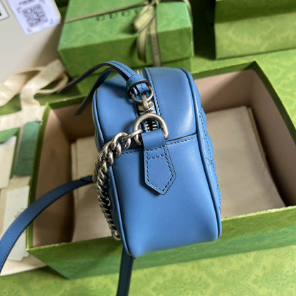 gg Marmont Matelasse Shoulder Bag Blue For Women, Women&#8217;s Bags 9.5in/24cm gg 634936 UM8BF 4340