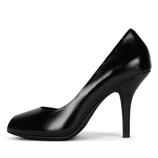 Elegant Slip-On Peep Toe Stiletto Heel Black Pumps for Women