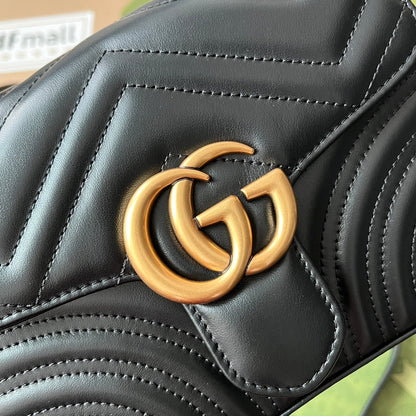 gg Marmont Mini Top Handle Bag Black For Women, Women&#8217;s Bags 8.3in/21cm gg ‎547260 DTDIT 1000