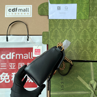 gg Marmont Mini Top Handle Bag Black For Women, Women&#8217;s Bags 8.3in/21cm gg ‎547260 DTDIT 1000