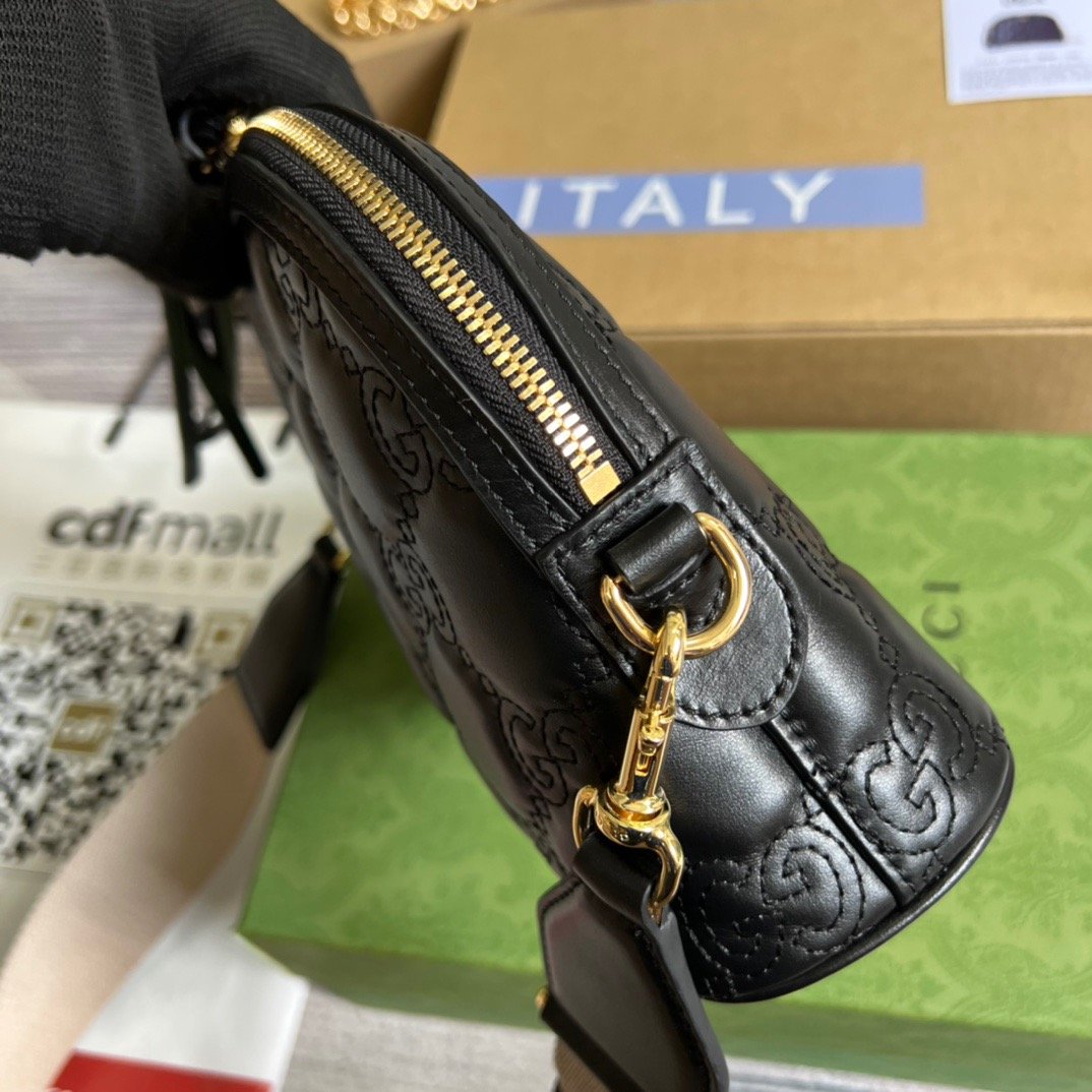 gg Matelasse Shoulder Bag Black For Women, Women&#8217;s Bags 9in/23cm gg