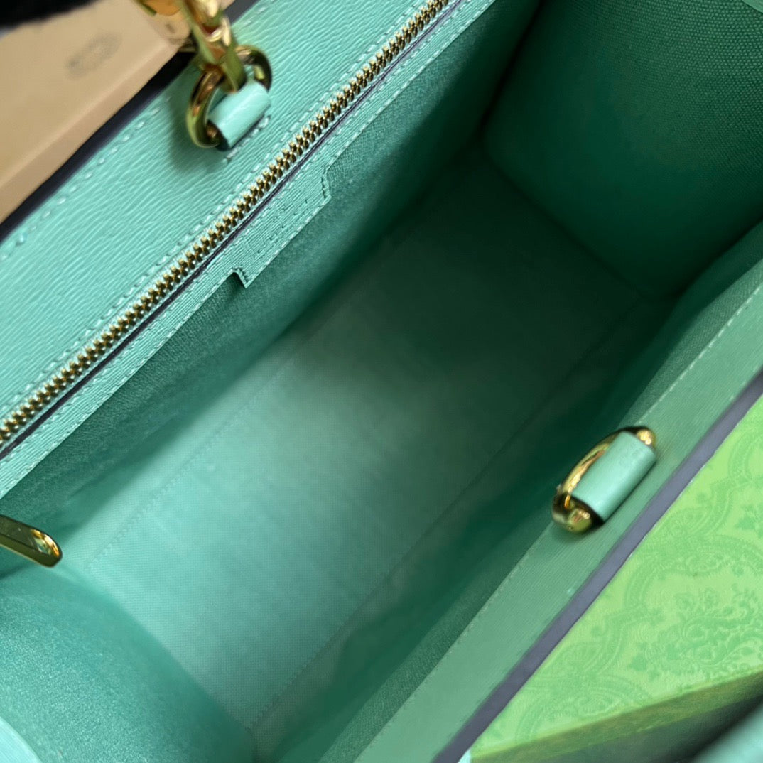 gg Bananya Print Small Tote Green For Women, Women&#8217;s Bags 12.2in/31cm gg 659983 U22AG 3067