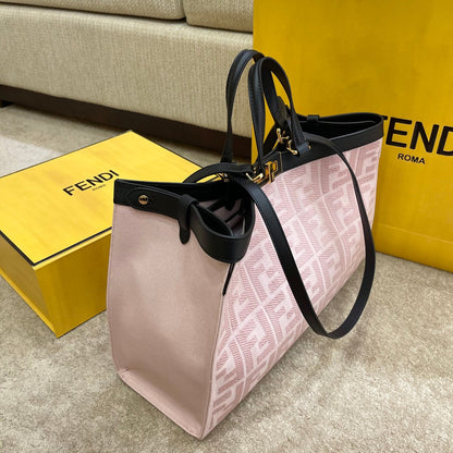 FI Peekaboo X-tote Bag Pink Canvas For Women, Handbags, Shoulder Bags 16.1in/41cm FF 8BH374