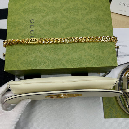 gg Blondie Shoulder Bag White For Women, Women&#8217;s Bags 11in/28cm gg 699268 UXX0G 9022