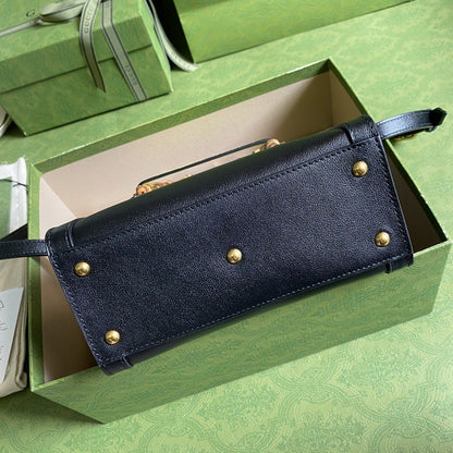 gg Diana Small Tote Bag Black For Women 8in/20cm gg ‎702732 U3ZDT 1260