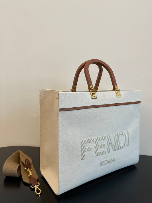 FI Sunshine Large Tote Bag Light Grey For Women, Handbags, Shoulder Bags 15.7in/40cm FF 8BH372