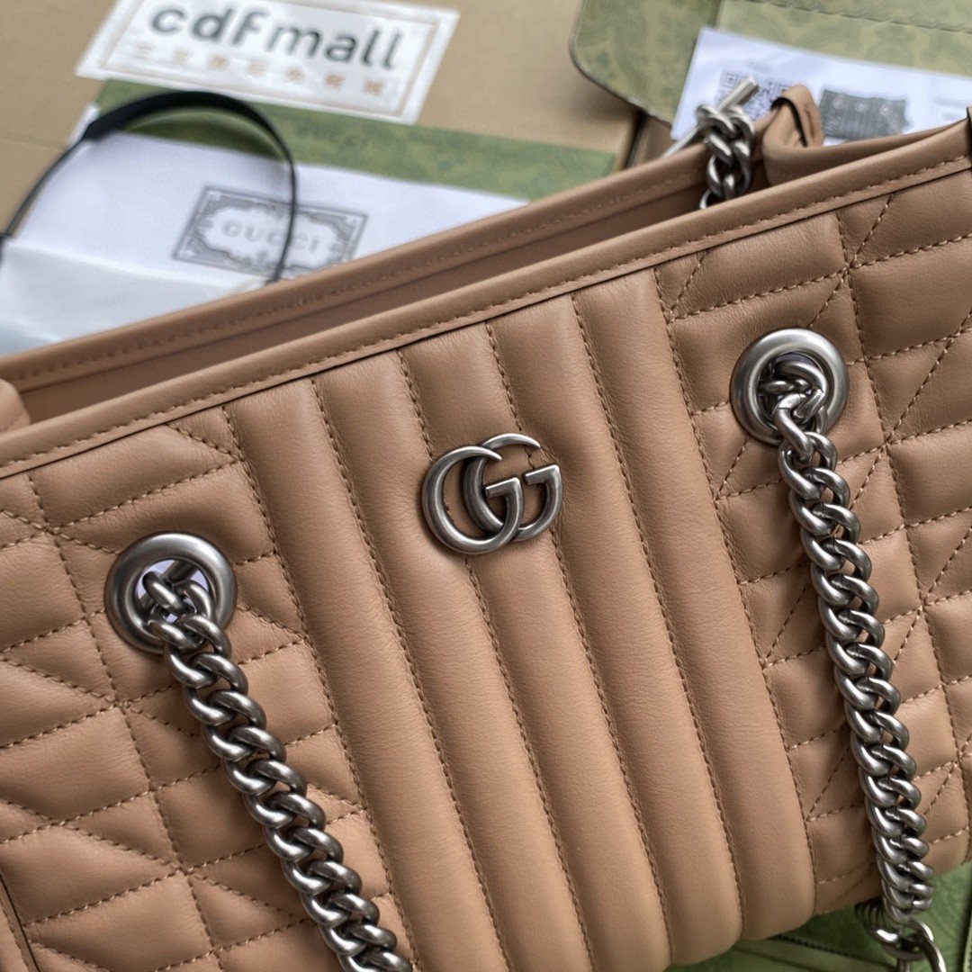 gg Marmont Medium Tote Bag Brown For Women 10.2in/26.5cm gg
