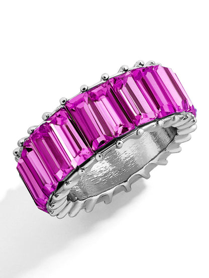 Fashionable Multicolor Rhinestone Alloy Band Ring