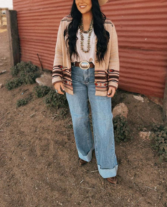 Western Rodeo Cardigan horse sweater coat
