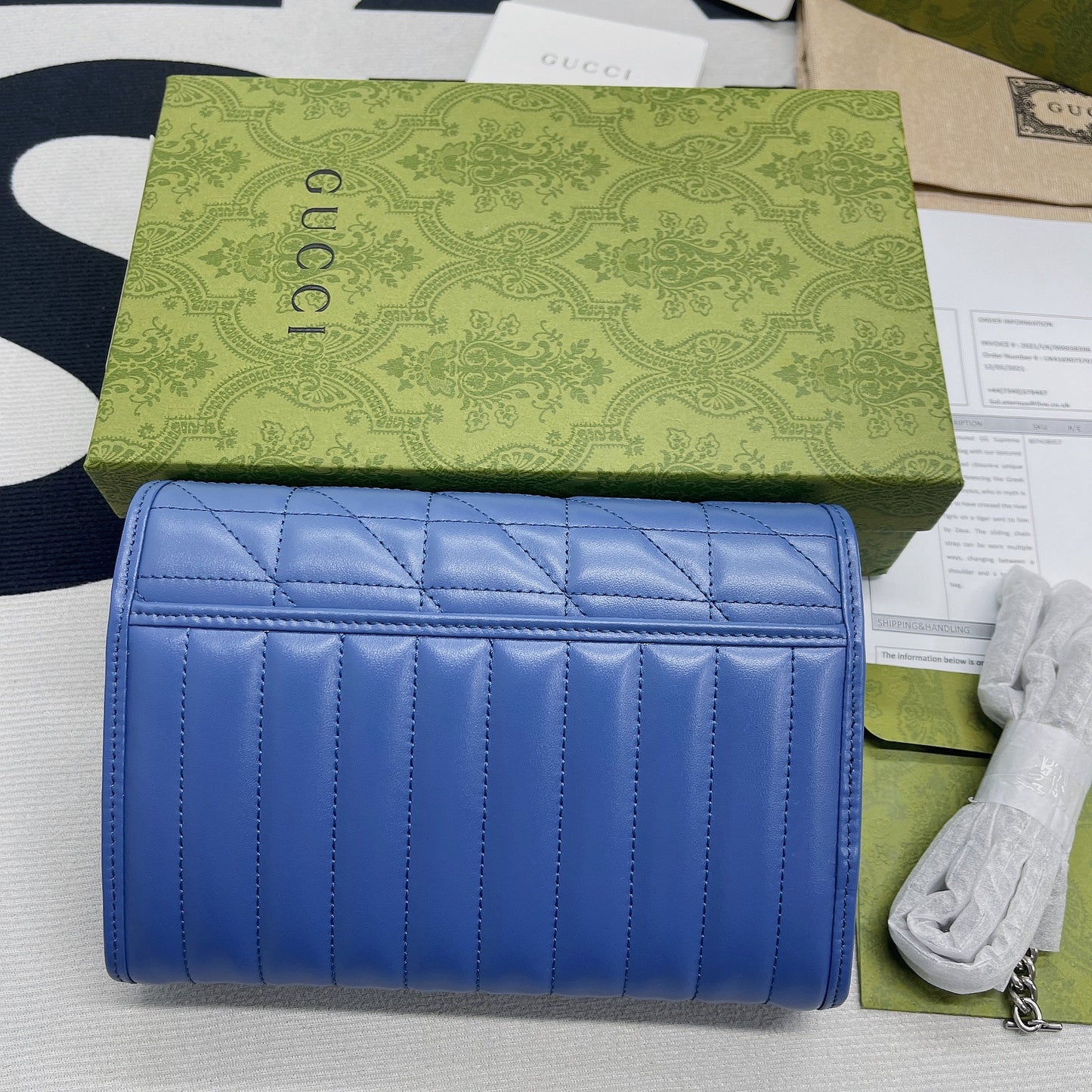 gg Marmont Super Mini Bag Blue For Women, Women&#8217;s Bags 6.2in/17cm gg 476433 DTD5F 4340