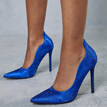 Glitter Pointed Toe 4'' Classic Stiletto Heel Pumps with Spots