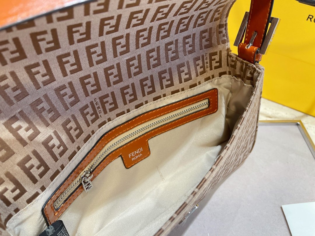 Fendi Baguette Zucca monogram Beige Light brown Dark brown