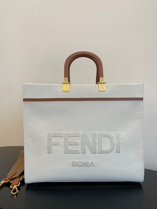 FI Sunshine Large Tote Bag Light Grey For Women, Handbags, Shoulder Bags 15.7in/40cm FF 8BH372