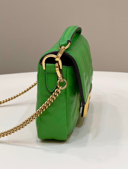 FI Baguette Green For Women, Handbags, Shoulder And Crossbody Bags 7.5in/19cm FF 8BS017