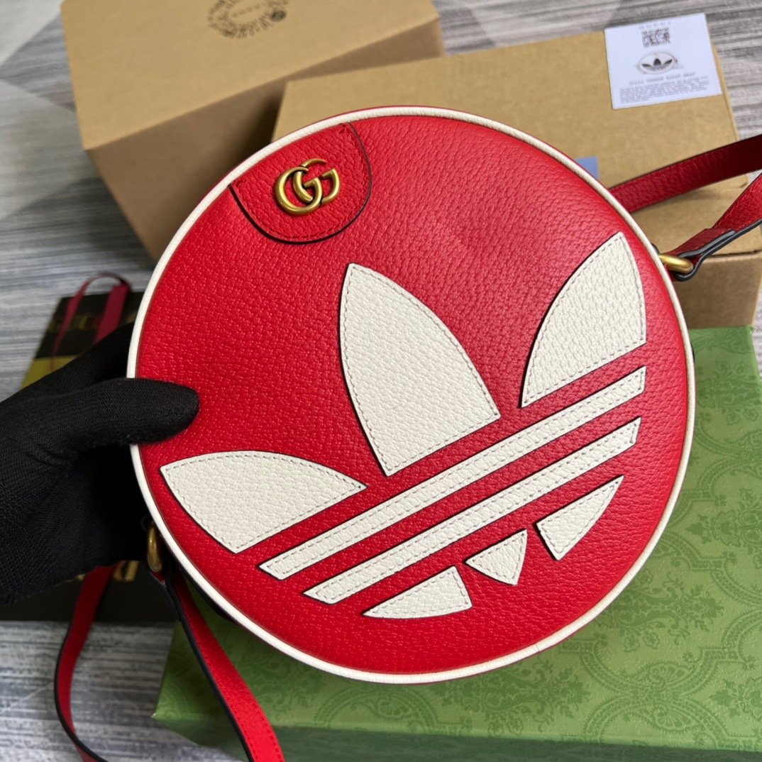 gg x Adidas Ophidia Shoulder Bag Red For Women, Women&#8217;s Bags 8.6in/22cm gg 702626 DJ24T 6484