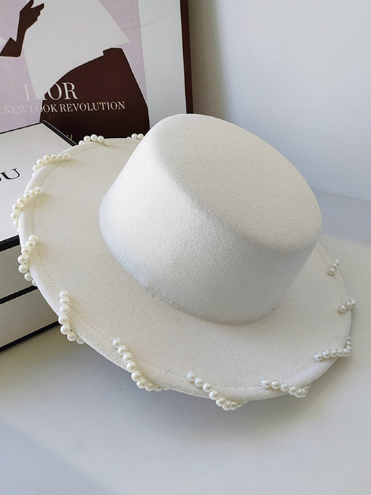 French Hepburn Style Retro Wide-brimmed Flat-brim Hat
