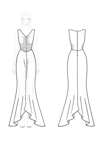 Formal Red Maxi Dress Sleeveless Mermaid Night Party Dress
