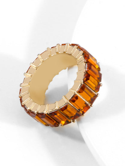 Fashionable Multicolor Rhinestone Alloy Band Ring