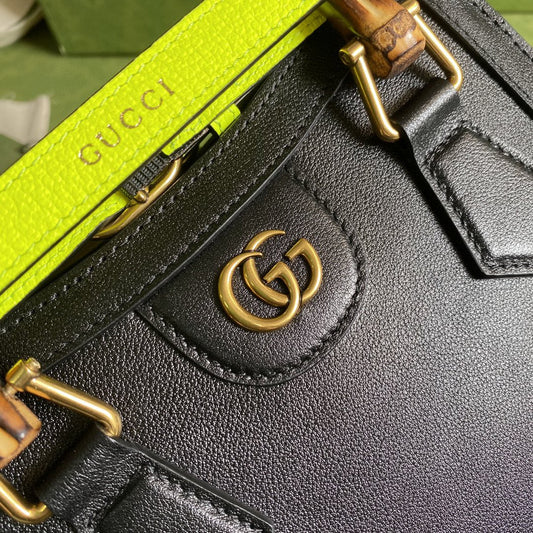 gg Diana Small Tote Bag Black For Women 8in/20cm gg ‎702732 U3ZDT 1260