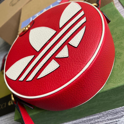 gg x Adidas Ophidia Shoulder Bag Red For Women, Women&#8217;s Bags 8.6in/22cm gg 702626 DJ24T 6484