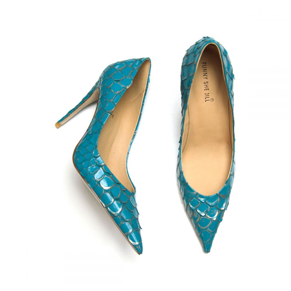 Genuine Leather Pointed Toe 4'' Stiletto Heel Pumps for Women