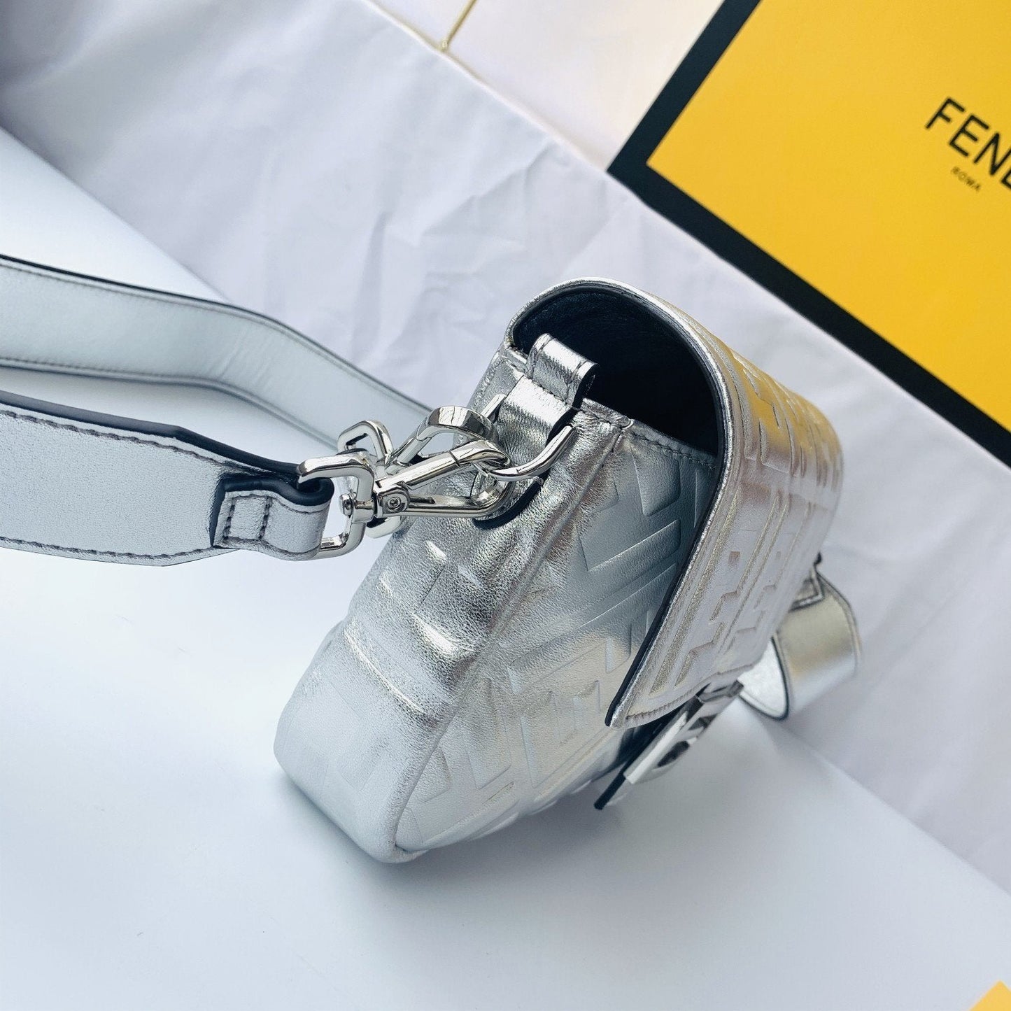 FENDI Baguette metallic shoulder bag